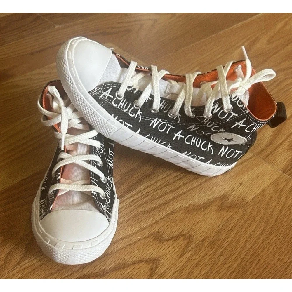 Converse Not a Chuck Kids' High-Top Sneakers with Orange Accents Size 3 Preowned